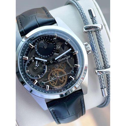 Slazenger Otomatik Seri Mehtap Ve Güneş Kadranlı İtalyan Bileklik Hediyeli Erkek Kol Saat ESL.2559.1