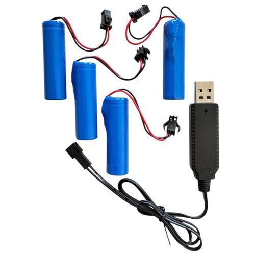 3.7 volt oyuncaklar için uyumlu şarjlı piller- 4 Adet Pil ve Şarj Aleti