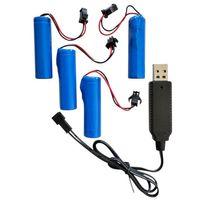 3.7 volt oyuncaklar için uyumlu şarjlı piller- 4 Adet Pil ve Şarj Aleti