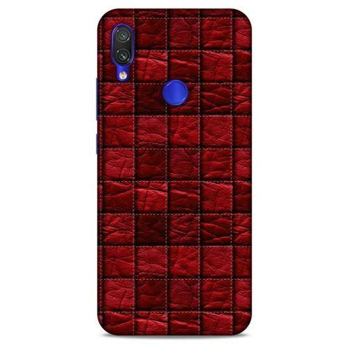 Xiaomi Redmi Note 7 Pro Kılıf Patchwork (12) Koruyucu Silikon Kırmızı Bordo