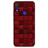 Xiaomi Redmi Note 7 Pro Kılıf Patchwork (12) Koruyucu Silikon Kırmızı Bordo
