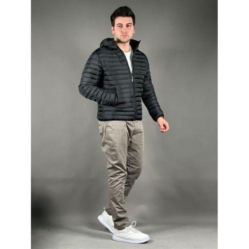 Erkek Kapüşonlu Comfort Fit Rahat Kesim Mont - 1287 - Siyah