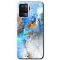 BeRa Aksesuar Oppo Reno 5 Lite Kılıf Baskılı Kapak - Mavi Buzul +Tam Kaplayan Mat Seramik
