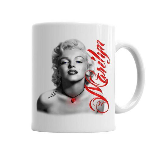 Red Marilyn Monroe Red Kupa Bardak Porselen