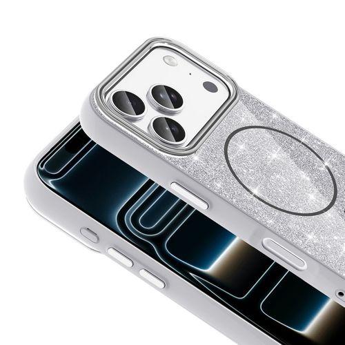 Apple iPhone 17 Pro Kılıf M-safe Şarj Özellikli Parlayan Simli Zore Okso Kapak