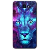 Samsung Galaxy J7 Prime HD Baskılı Kılıf + 9D Tam Ekran Koruyucu - Neon Lion