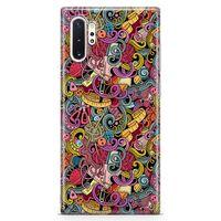 Samsung Galaxy Note 10 Plus Kılıf Doodle Dikiş Makinesi Arka Kapak Koruma Desenli Full Koruyucu