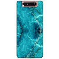 Mermer Desenli (13) Tema Silikon Kap Turkuaz Samsung Galaxy A80 Kılıf