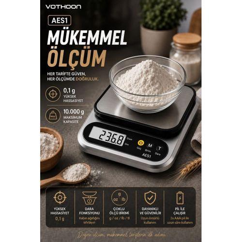 Dijital Mutfak Ve Kahve Tartısı Hassas Gram Terazisi Paslanmaz Çelik Lcd Ekran Çoklu Ölçüm G/oz 10 Kg Kapasite