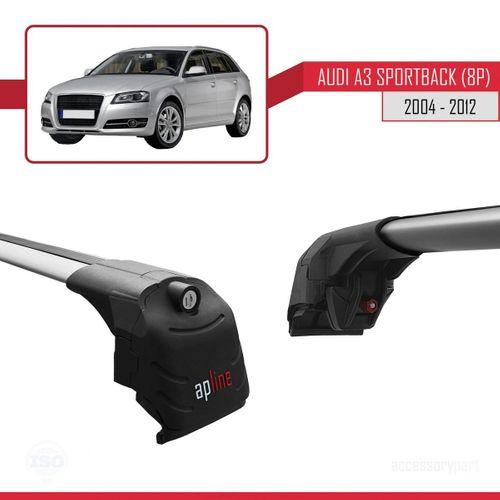Audi A3 (8P) SPORTBACK 2004-2012 Arası ile uyumlu ACE-2 Ara Atkı Tavan Barı GRİ