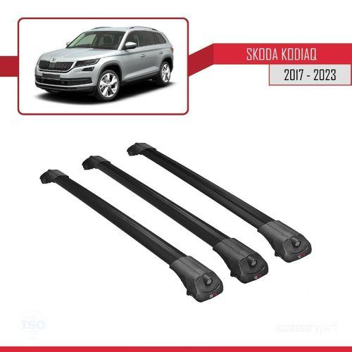 Skoda Kodiaq 2017-2023 Arası ile uyumlu ACE-1 Ara Atkı Tavan Barı SİYAH 3 ADET BAR
