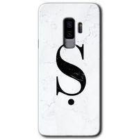 Potkal Hediye Fabrikası Samsung Galaxy S9 Plus Kılıf HD Desen Baskılı Arka Kapak - Beyaz Mermer Desenli Ş Harfi