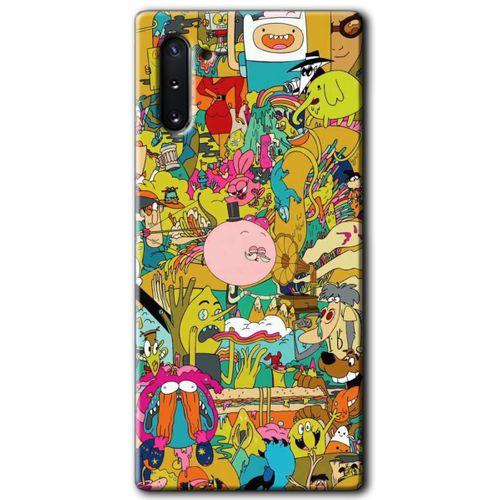 Samsung Galaxy Note 10 Kılıf HD Desen Baskılı Arka Kapak + Temperli Cam - Süper Çizgi Kahramanlar 2