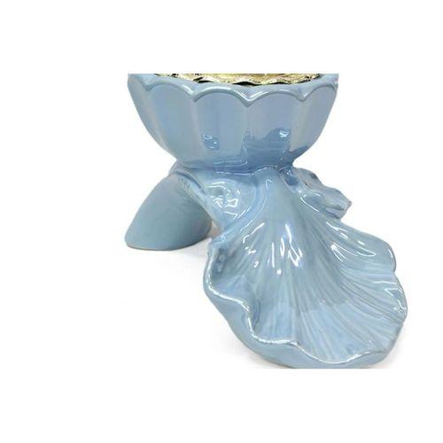 Buhurdanlık Seramik Yaprak Ve Çiçek Altın Kapak Dekorlu