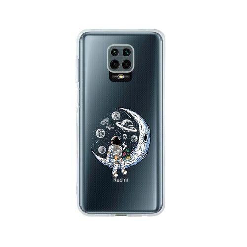 Redmi Note 9 Pro Astronot Tasarımlı Premium Şeffaf Silikon Kılıf