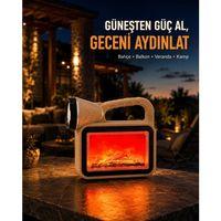 Güneş Enerjili Alev Efektli Lamba Cob Led Su Geçirmez Çok Fonksiyonlu