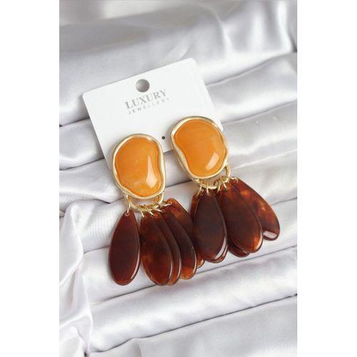 Pirinç Gold Renk Vintage Model Kadın Küpe