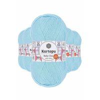 5 Adet Baby One Tüylenmeyen El Örgü İpi Yünü Gök Mavi K502