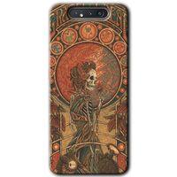 MRCİLETİSİM Samsung Galaxy A80 Kılıf HD Desen Baskılı Arka Kapak + Temperli Cam - İskelet Aşk