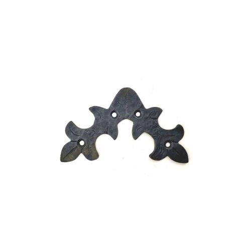 Antika Tarz Dekoratif Pirinç Yaprak Gönye - 100x110 Mm, Oksit