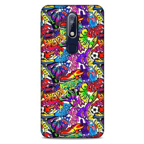 Graffitix (25) Desenli Silikon Kapak Nokia 7.1 Kılıf