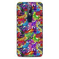 Graffitix (25) Desenli Silikon Kapak Nokia 7.1 Kılıf