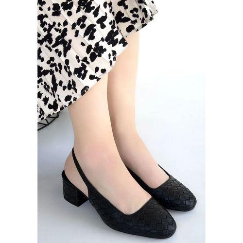 Dier Siyah Cilt Topuklu Ayakkabı