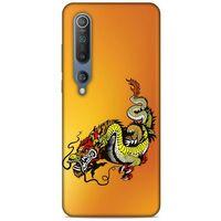 Xiaomi Mi 10 Kılıf Dragons (28) Arka Kapak Tatoo Sarı Ejderha