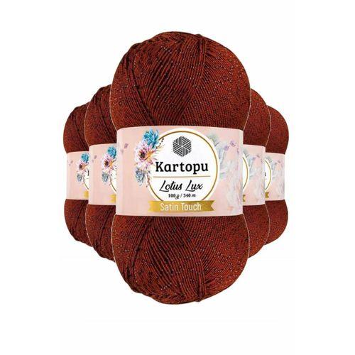 5 Adet Lotus Lux Bikini Büstiyer Bluz Simli Örgü İpi K834 Taba