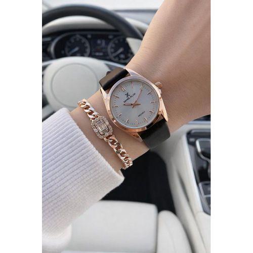 Daniel Klein Deri Kordonlu 2 Yıl Garantili 3 Atm Suya Dayanıklı Kadın Kol Saati+Bileklik BD.14274.2