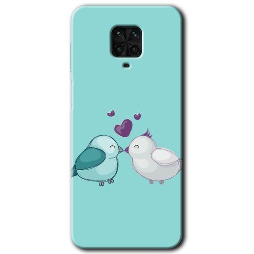 MRCİLETİSİM Xiaomi Redmi Note 9 Pro Kılıf Kapak - Mutlu Kuşlar +Hayalet Ekran Yandan Gözükmez