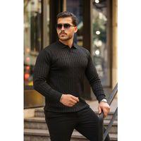 Erkek Saç örgü Desen Uzun Kollu Triko