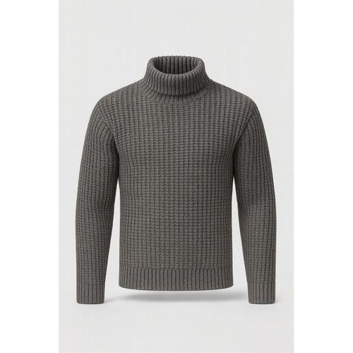 Nopenli Fitil Örgü Balıkçı Kazak - Füme