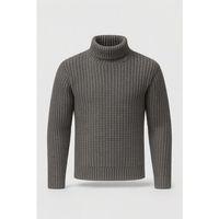 Nopenli Fitil Örgü Balıkçı Kazak - Füme