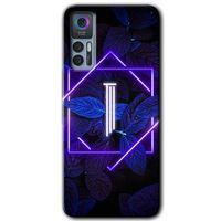TCL 30 Kılıf HD Desen Baskılı Arka Kapak - Dark Neon Yaprak I Harfi