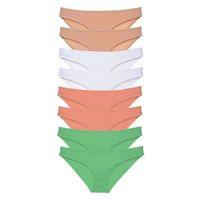 8 Adet Süper Eko Set Likralı Kadın Slip Külot Ten Beyaz Pudra Yeşil