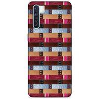 Oppo A91 Kılıf Patchwork (45) Liquid Air Kılıf Bordo Gri