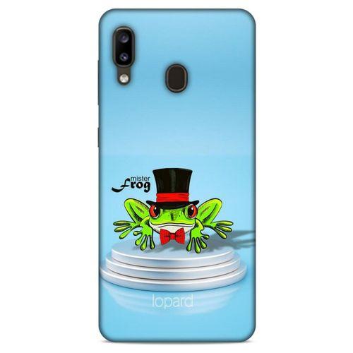 Samsung Galaxy A20 Kılıf FunnyMaX (7) Telefon Kılıfı Açık Mavi Kurbağa