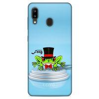 Samsung Galaxy A20 Kılıf FunnyMaX (7) Telefon Kılıfı Açık Mavi Kurbağa