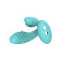 Kablosuz Kumandalı Tırtıklı Klitoris ve G-Spot Uyarıcı 2 in 1 Çift C Vibratör
