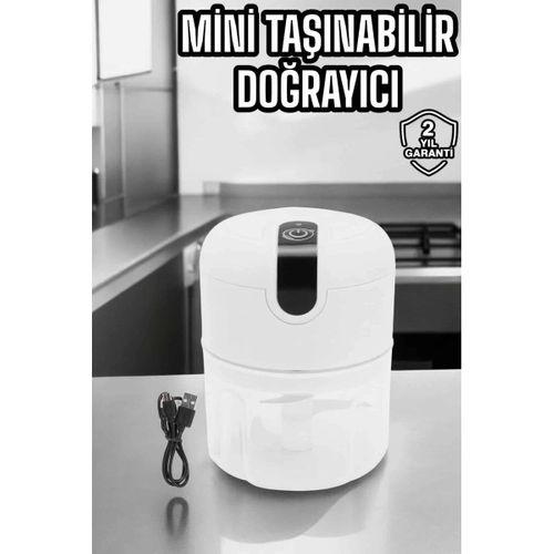 Şarjlı Mini El Rondosu Doğrayıcı Taşınabilir 250 Ml Çelik Bıçaklı