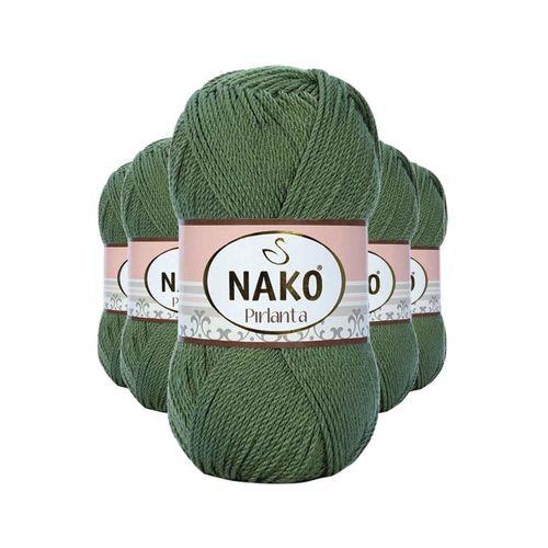 5 Adet Pırlanta Amigurumi El Örgü İpi Yünü Haki Yeşil 11253