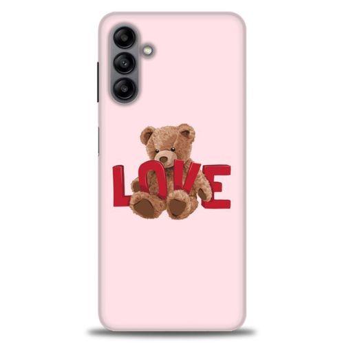 Samsung Galaxy A04S Kılıf HD Baskılı Kılıf - Love Bear + Tam Ekran Koruyucu