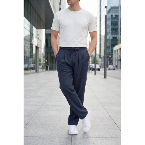 Wert Lyocell Kumaş Relaxed Fit Çİft Pileli Jogger Eşofman Altı Pantolon - Füme