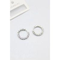 Baget Taşlı Küpe - Beyaz