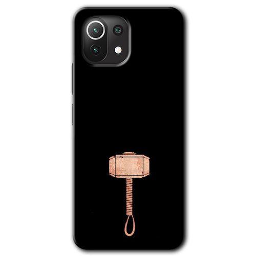 Xiaomi Mi 11 Lite Kılıf HD Desen Baskılı Arka Kapak + Temperli Cam - Thor Çekiç