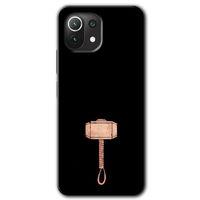 Xiaomi Mi 11 Lite Kılıf HD Desen Baskılı Arka Kapak + Temperli Cam - Thor Çekiç