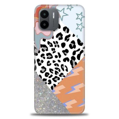 Xiaomi Redmi A1 Kılıf HD Baskılı Kılıf - Leopar ve Şimşekler + Tam Ekran Koruyucu