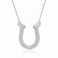 Gümüş Zirkon Taşlı Nal Kadın Kolye