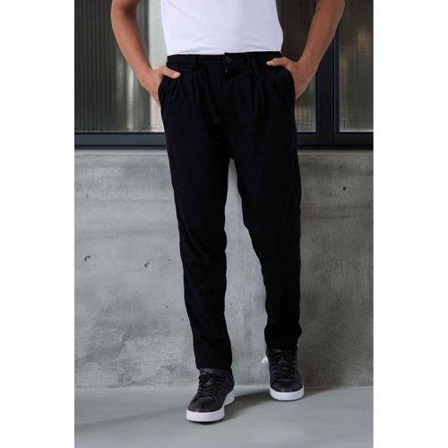 Roy Regular Fit Beli Lastikli Fitilli Kadife Kumaş Fermuarlı Jogger Erkek Pantolon - Siyah